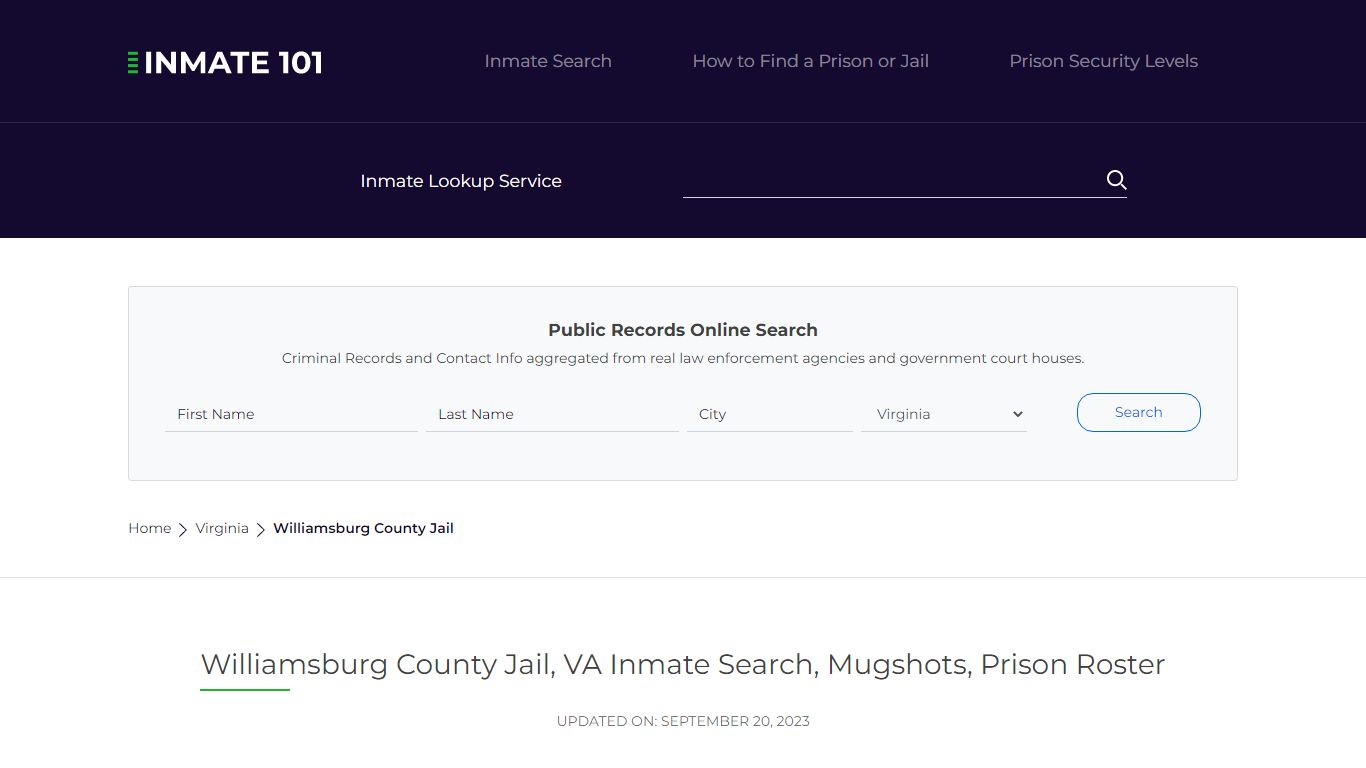 Williamsburg County Jail, VA Inmate Search, Mugshots, Prison Roster